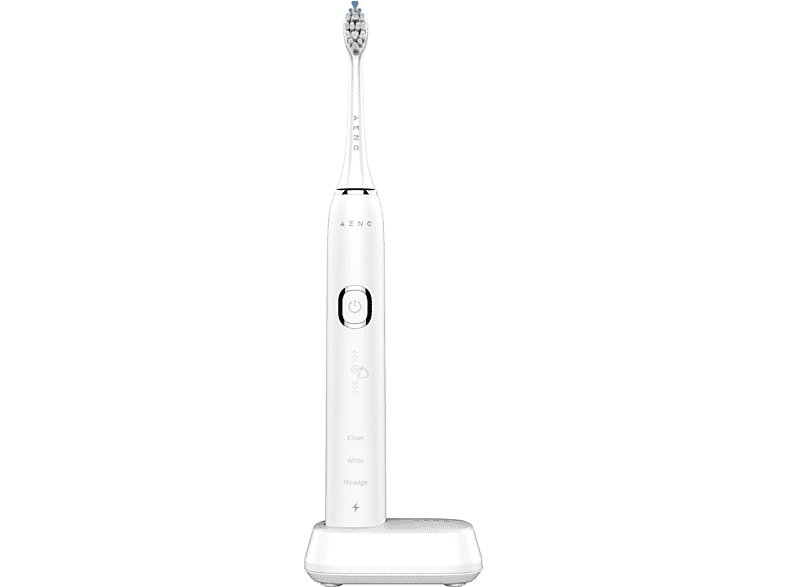 AENO Elektrische Zahnbürste DB4, Schwarz, 9 Szenarien, mit 3D-Touch, kabelloses Laden, 46000 U/min, IPX7 Elektrische Zahnbürste Weiß