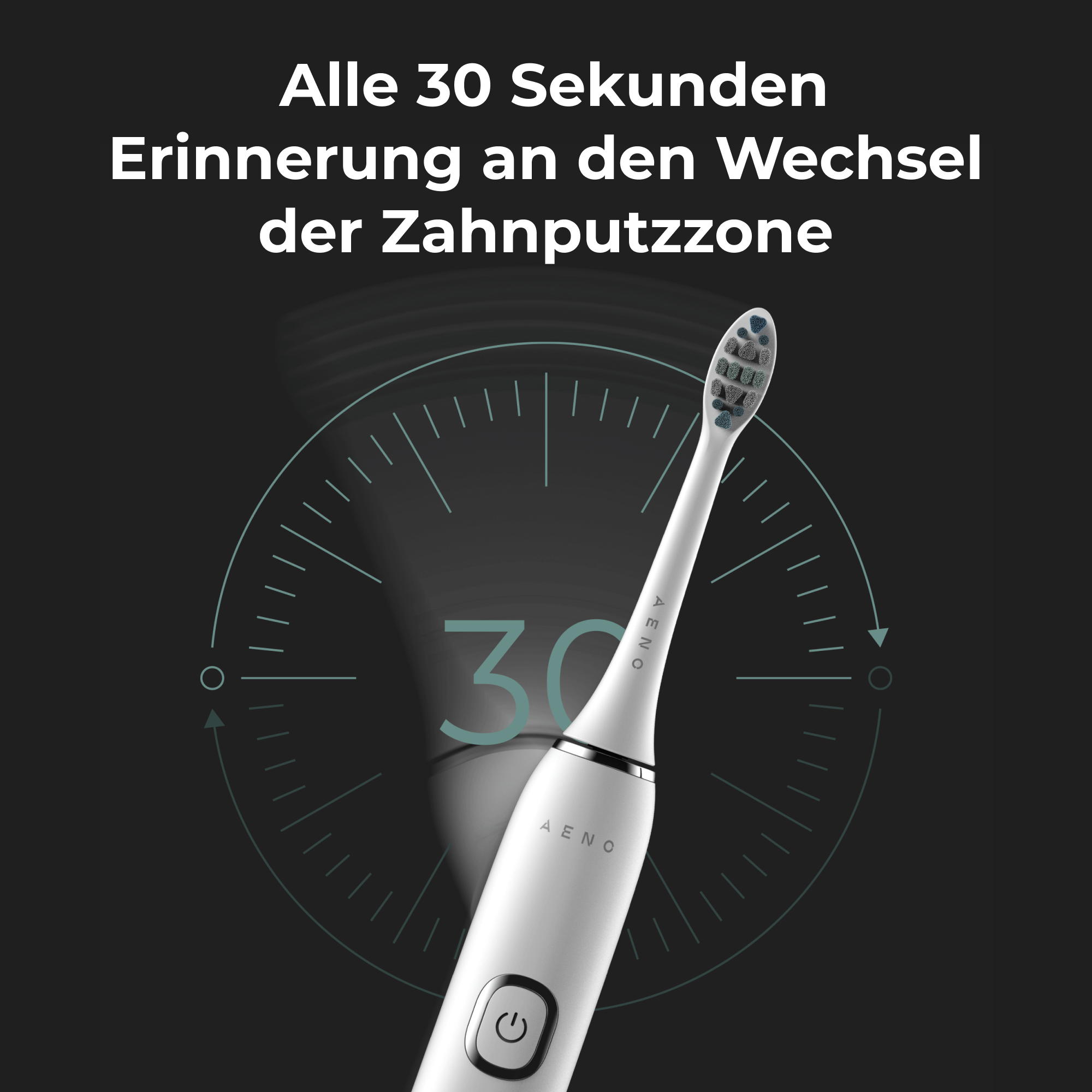 AENO Elektrische kabelloses Schwarz, 46000 3D-Touch, Laden, Elektrische Zahnbürste U/min, IPX7 Szenarien, 9 Zahnbürste Weiß DB4, mit