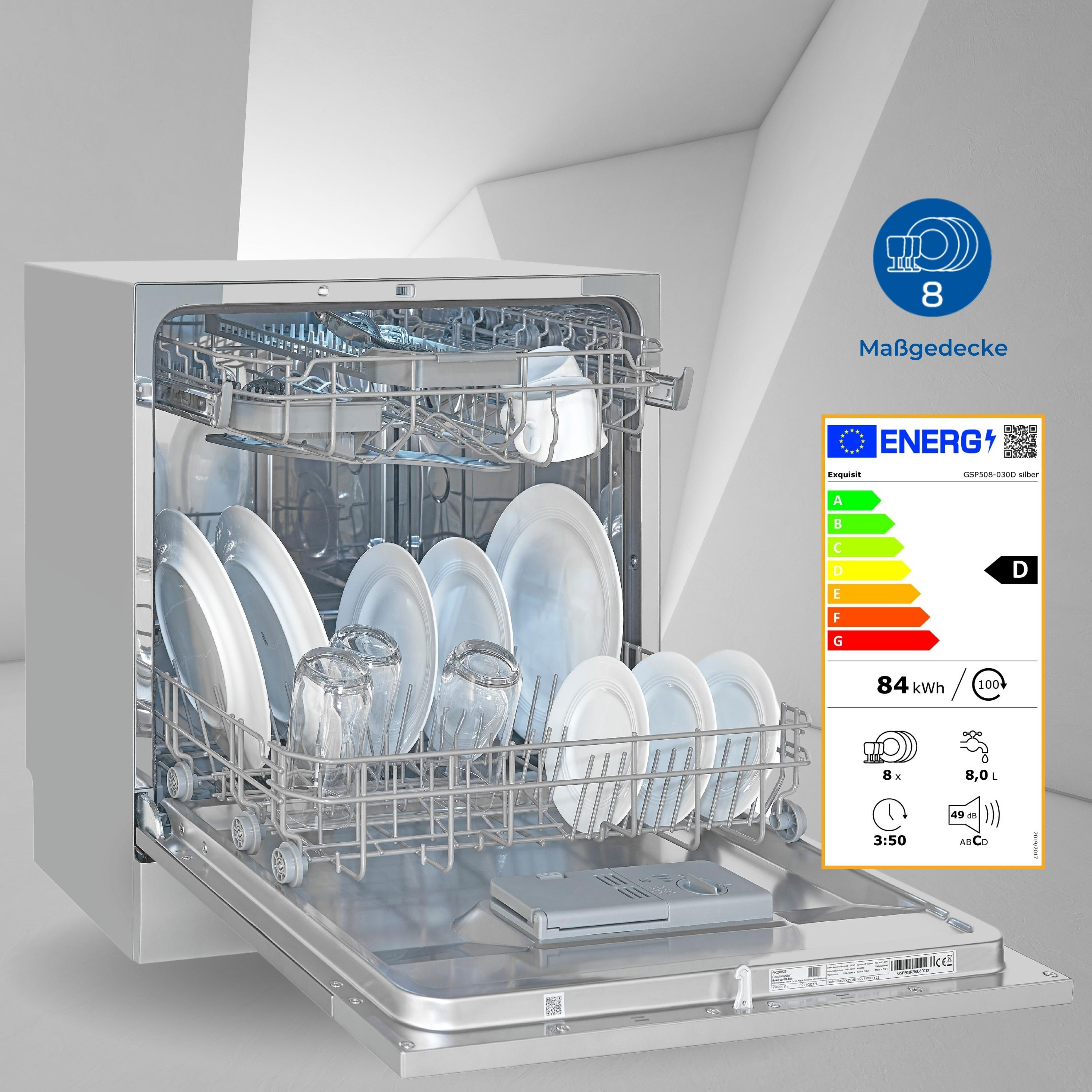 EXQUISIT (A), 49 breit, (Besteckkorb, D) Geschirrspüler mm dB 550 GSP508-030D (freistehend
