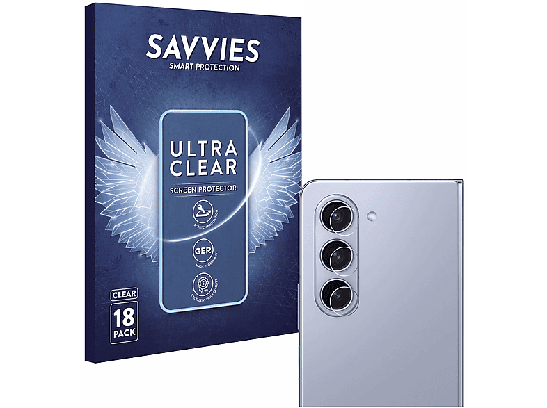 SAVVIES 18x klare Schutzfolie(für Samsung Galaxy Z Fold 5)