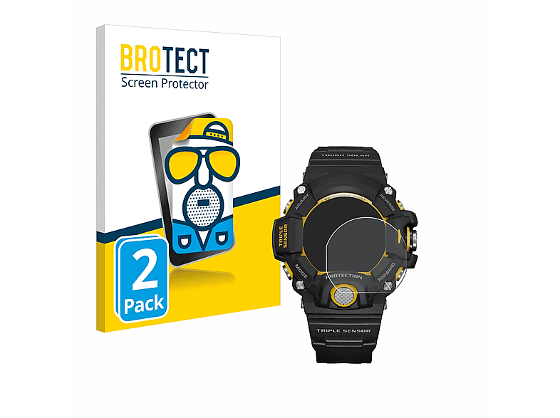 BROTECT 2x matte Schutzfolie(für Casio G-Shock GW-9400Y-1) | Smartwatch Schutzfolien & Gläser