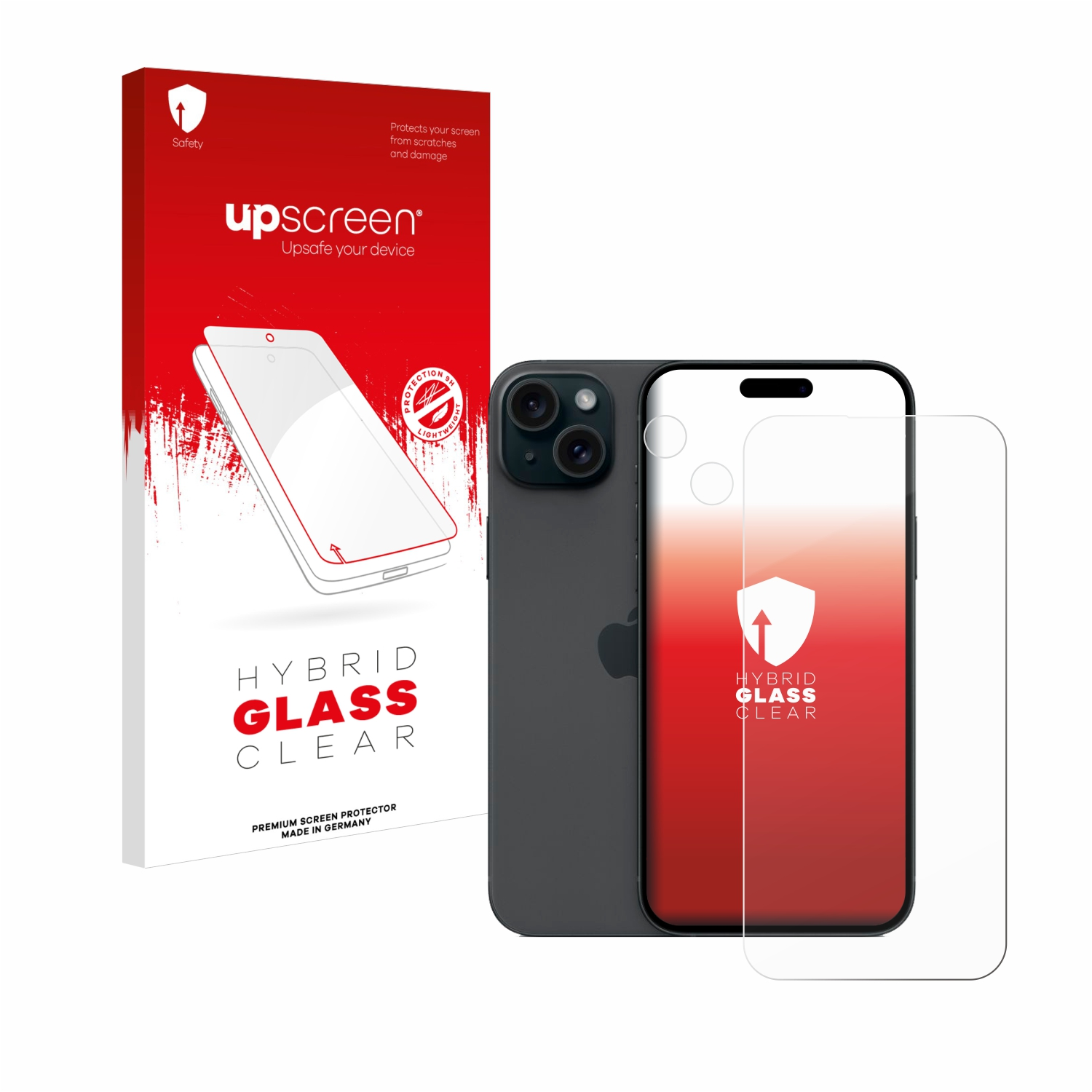 UPSCREEN 15 klare Plus) Apple iPhone Schutzfolie(für