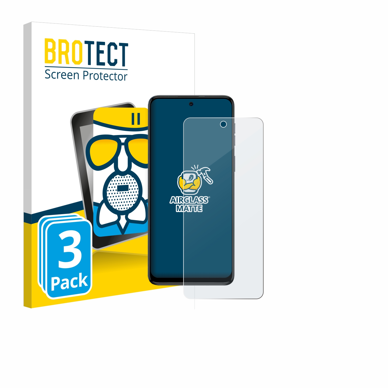 BROTECT 3x Airglass matte Schutzfolie(für Motorola Moto G54)