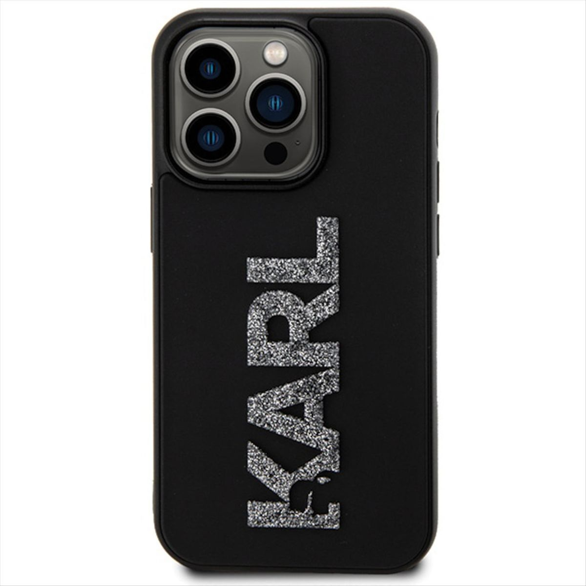 KARL LAGERFELD 3D Max, Hülle, Pro Backcover, Apple, Glitter iPhone Rubber Design Schwarz 15 Logo