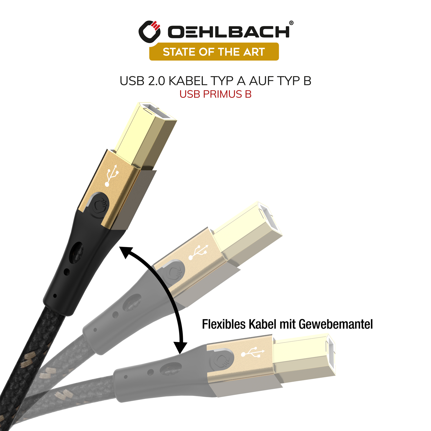 USB-Kabel B Typ A Typ Kabel 2.0 B Primus OEHLBACH auf