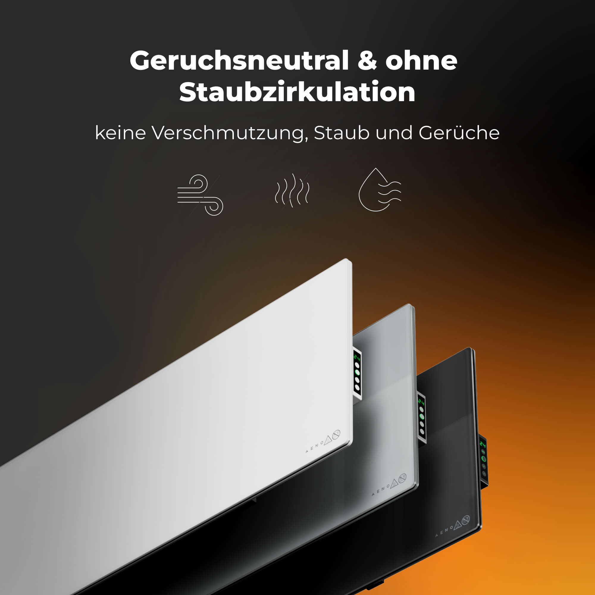 AENO Premium Watt) Infrarot-Heizstrahler gehärtetes Ultra (700 Eco LED-Heizung Steuerung, Glas, energiesparend, Wi-Fi GH5S, Smart dünn