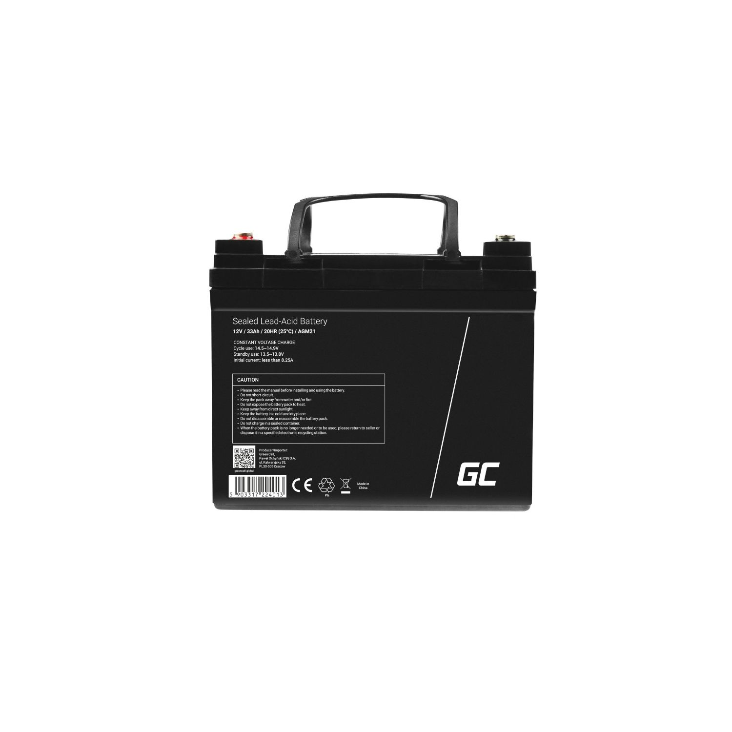 GREEN CELL AGM Batterie, Volt, VRLA mAh AGM21 33 12
