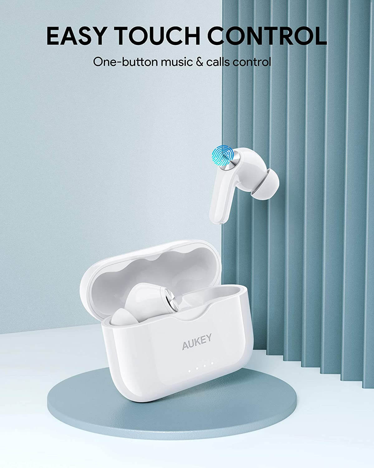 Bluetooth AUKEY In-ear Weiß Earbuds, Kopfhörer