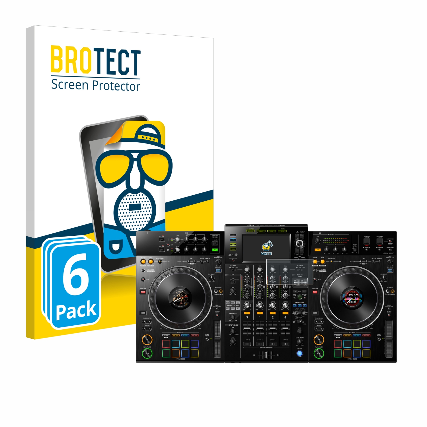 matte XDJ BROTECT 6x -XZ) Schutzfolie(für Pioneer