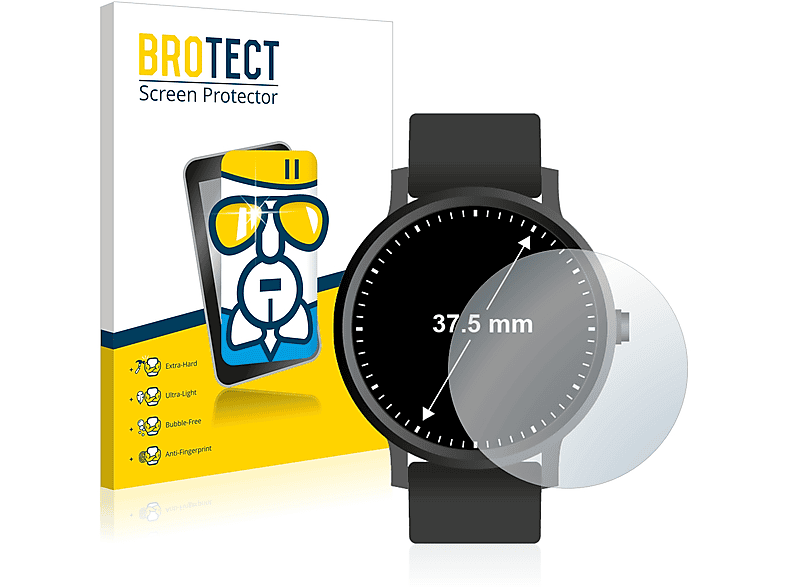 BROTECT Airglass klare (Kreisrund, Schutzfolie(für 37.5 Universal Armbanduhren ø: mm))