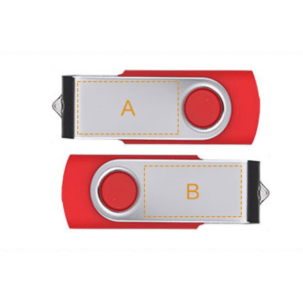 Neun bunte USB-Flash-Laufwerke, kreisförmig angeordnet.