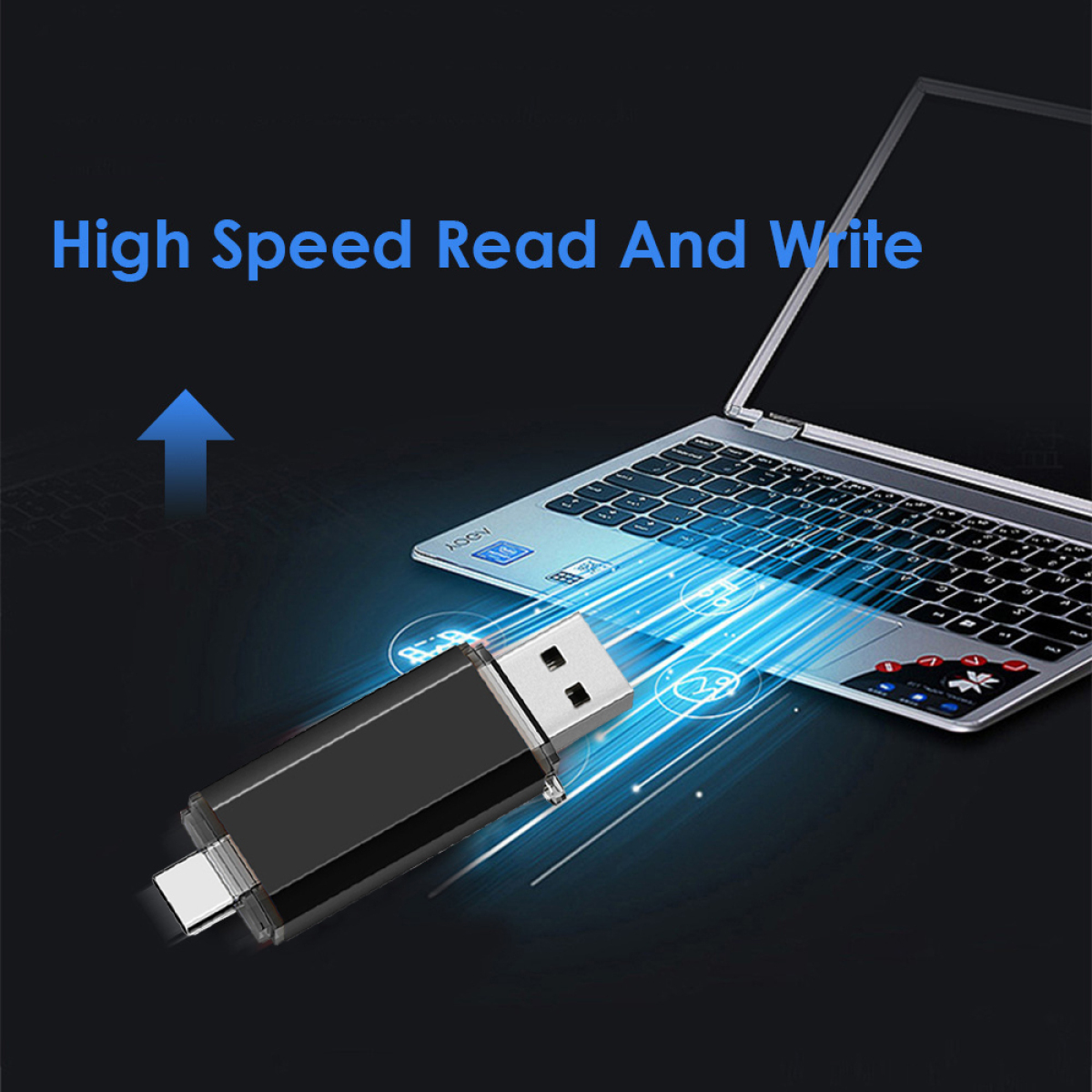 Type C USB-Stick 128GB OTG 2 in 1 Speicherstick Dual-Port USB 3.0 Flash-Laufwerk mit USB C Anschluss für Smartphone, Tablets & Computer