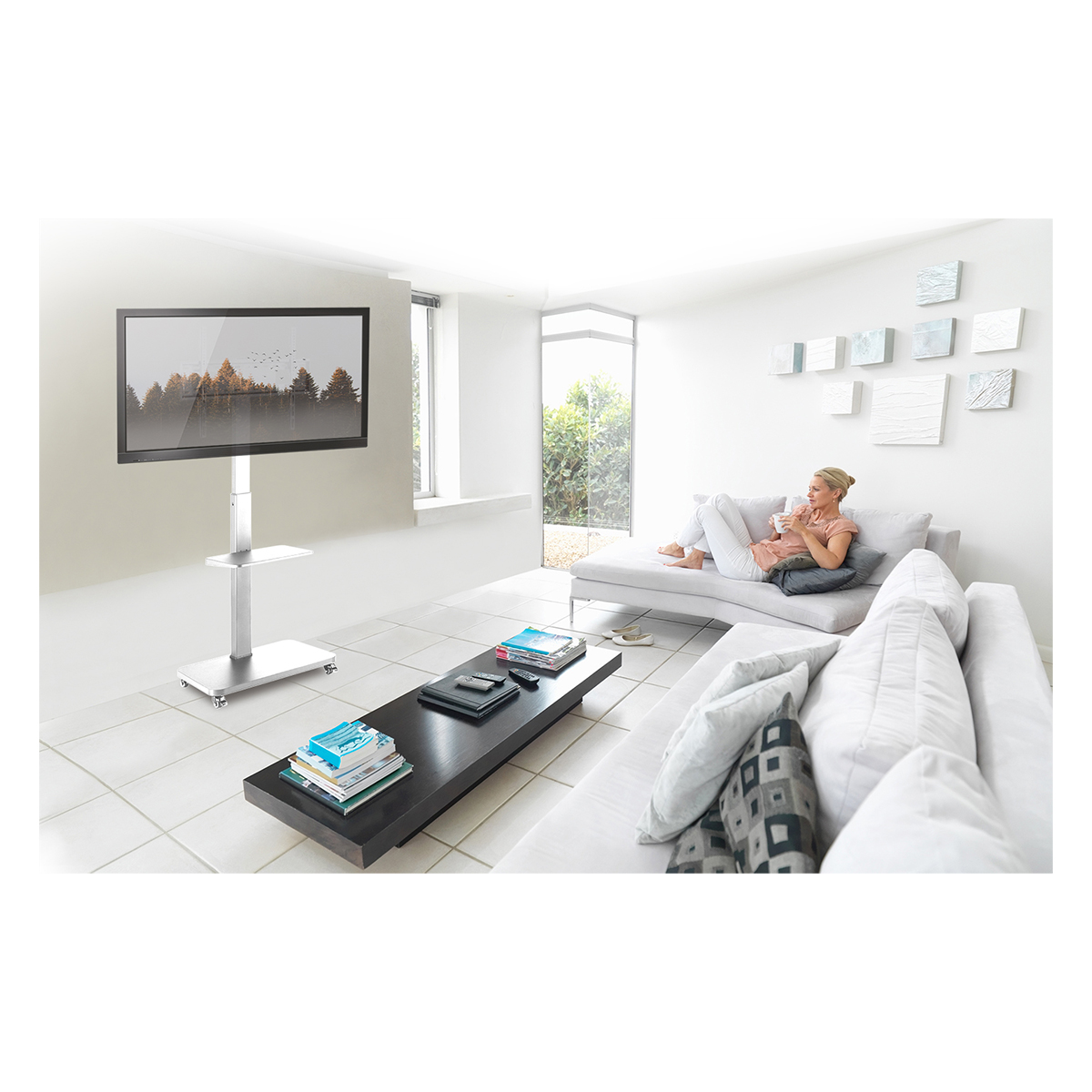 HP108WL TV Standfuß mit rollbar 37-75 für WALL Zoll MY Geräteablage