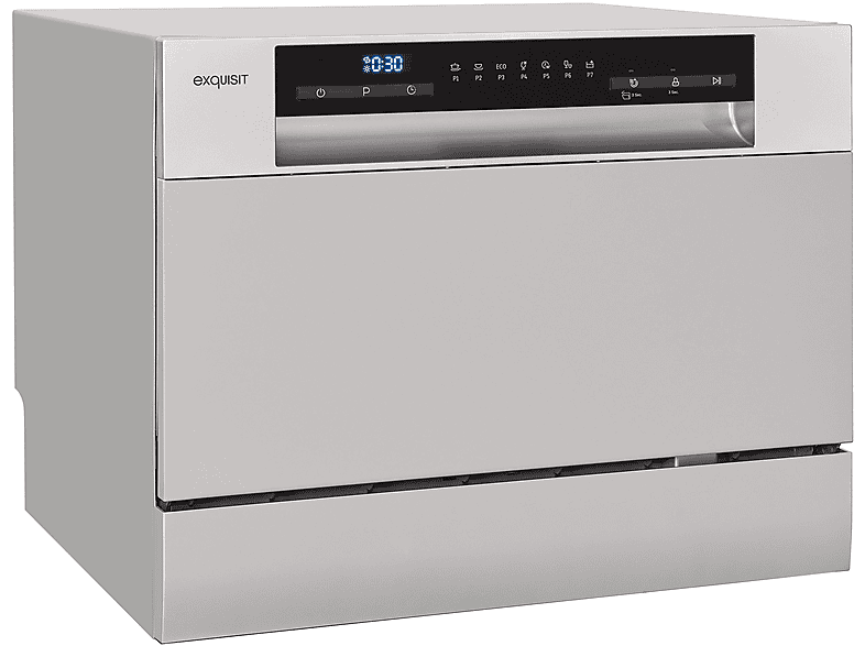 EXQUISIT GSP206-030D silber Geschirrspüler (freistehend (Besteckkorb, 55 cm breit, D)
