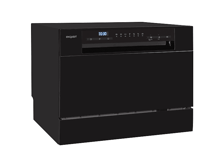 EXQUISIT GSP206-030D schwarz Geschirrspüler (freistehend (Besteckkorb, 55 cm breit, D)