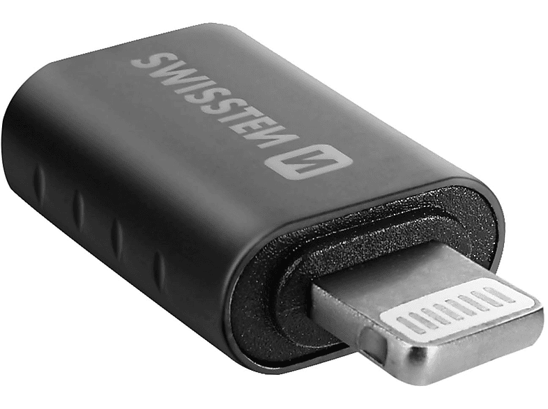 Silber USB OTG-Adapter Kabeladapter SWISSTEN OTG Lightning / Universal,