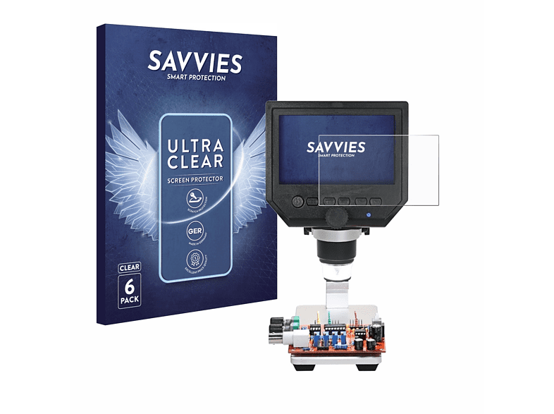 SAVVIES 6x klare Schutzfolie(für KKmoon Digital Mikroskop (4.3\