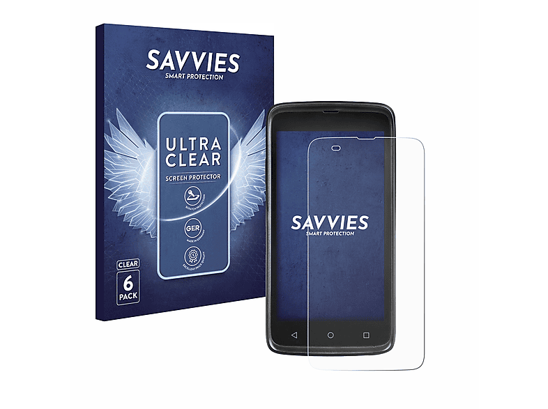 SAVVIES 6x klare Schutzfolie(für Honeywell ScanPal EDA50)