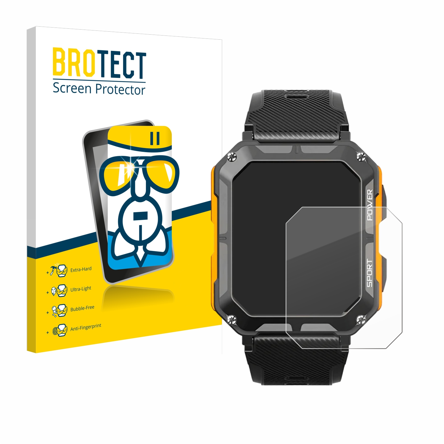Smartwatch) Schutzfolie(für BROTECT Airglass Njord The Gear klare Indestructible