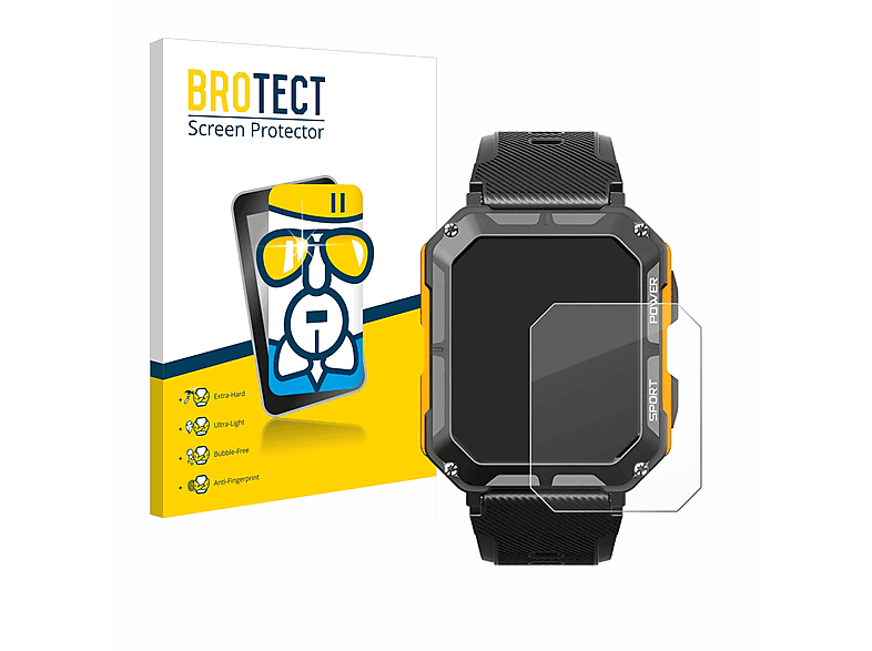 BROTECT Airglass klare Schutzfolie(für Njord Gear The Indestructible Smartwatch)