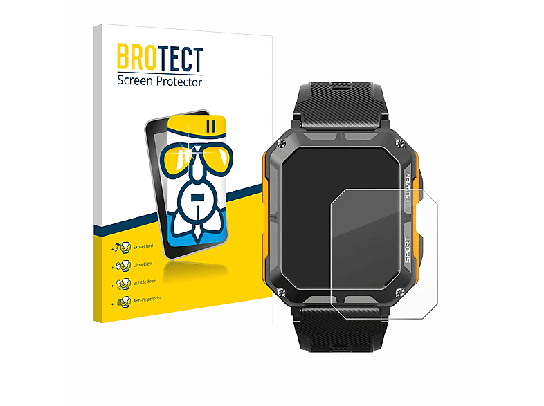 BROTECT Schutzglas Für Naixues Smartwatch CF80 1.08" - 9H Härte, Made In Germany