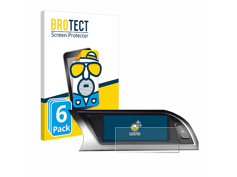 BROTECT 6x matte Schutzfolie(für Audi A4 MMI (2012-2015) Plus 7\