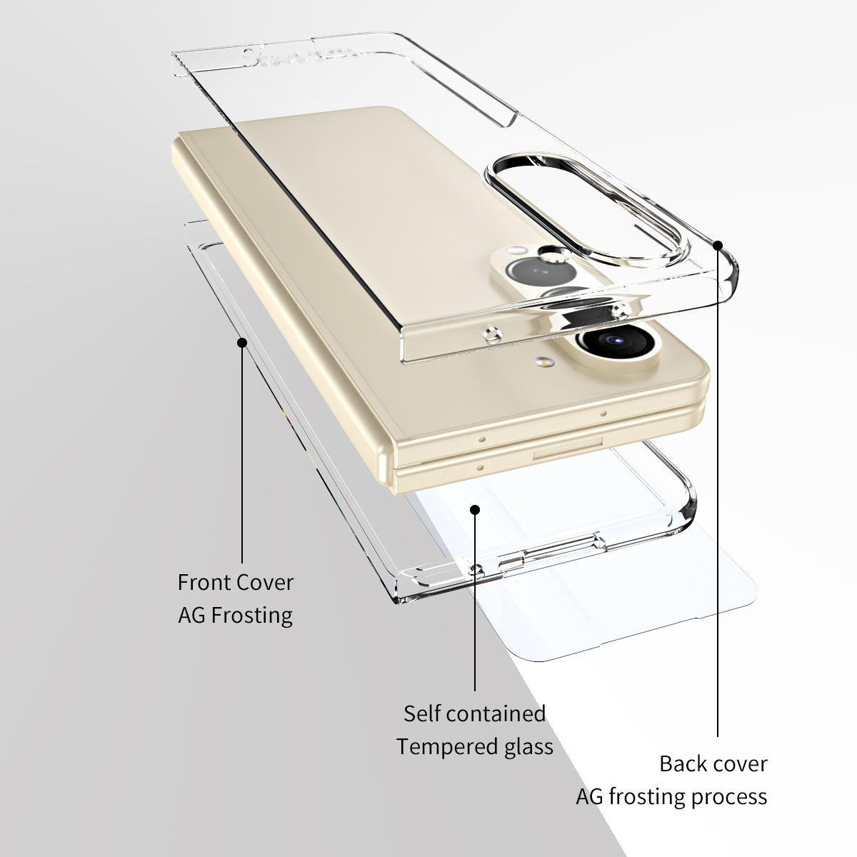 WIGENTO Design mit Premium Transparent Z Stift Stifthalterung, Backcover, und Hülle 5G, Galaxy Fold5 Samsung