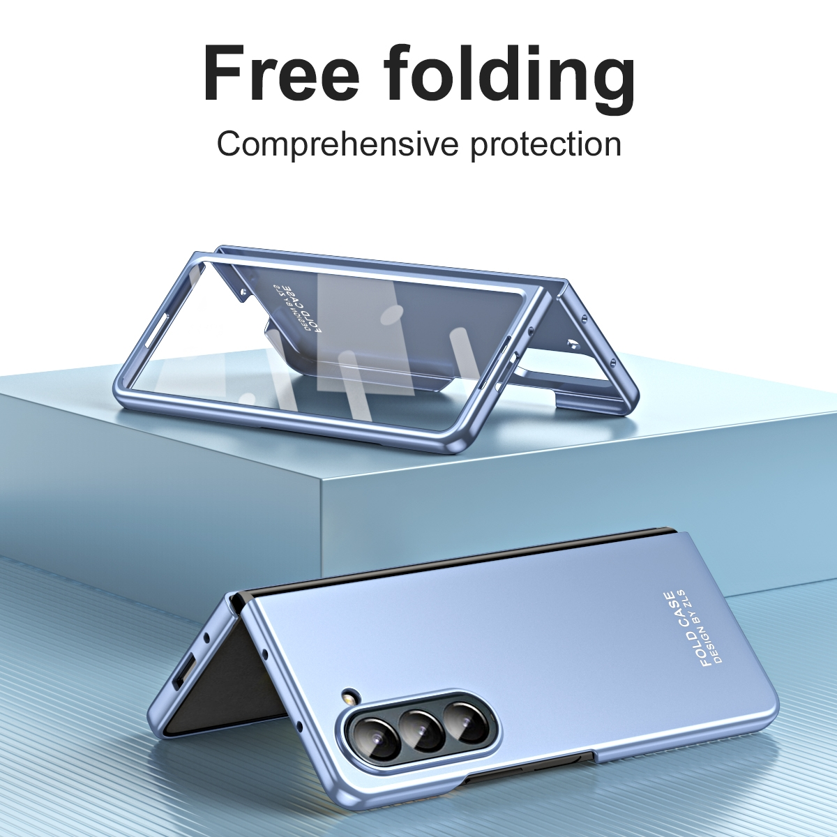 WIGENTO Design Premium Hülle mit Blau Fold5 Galaxy Stifthalterung, Backcover, Stift Z und Samsung, 5G