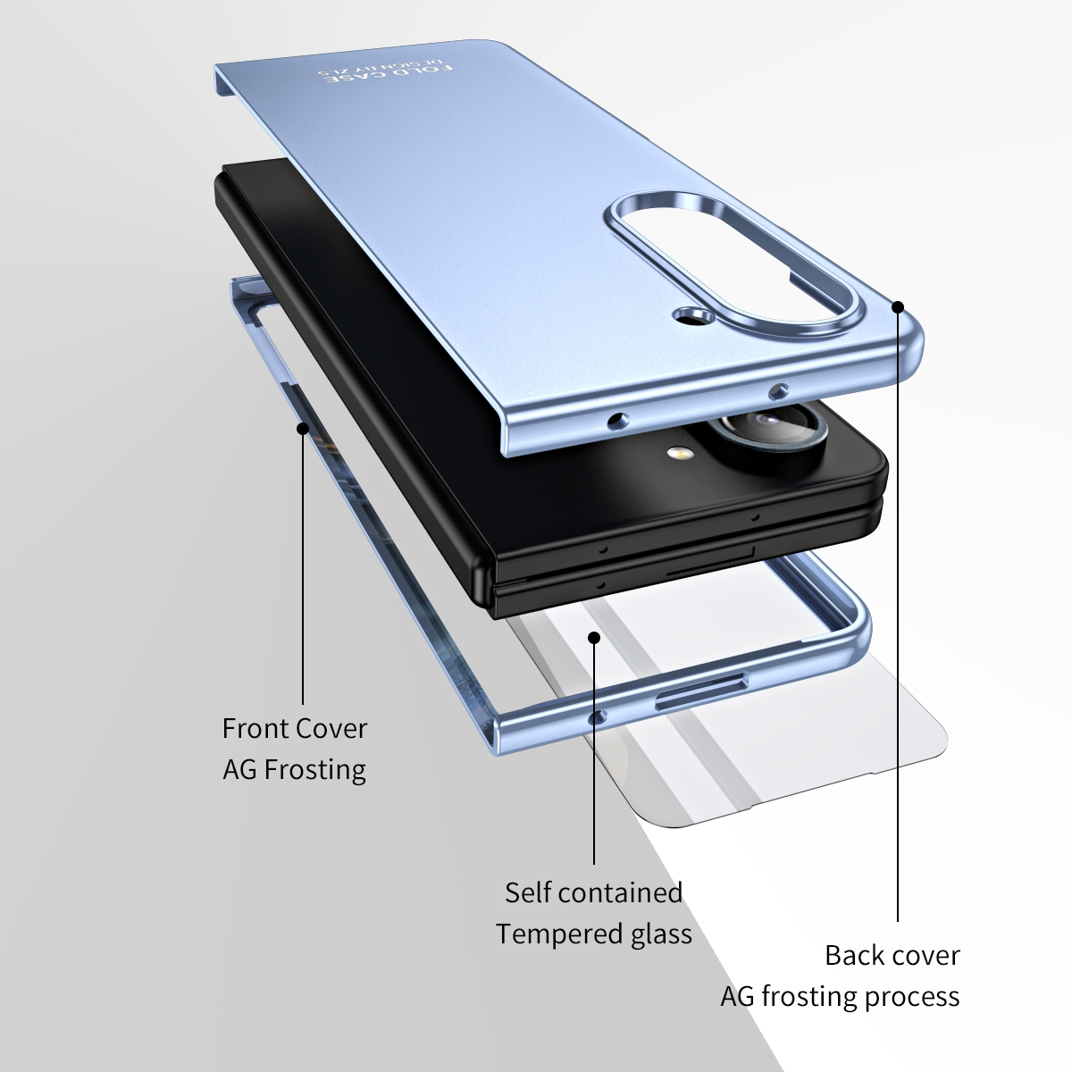 WIGENTO Design Premium Hülle mit Blau Fold5 Galaxy Stifthalterung, Backcover, Stift Z und Samsung, 5G