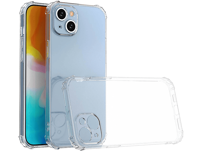 WIGENTO 1x TPU Schock verstärkte Ecken Silikon Hülle dünn robust, Backcover, Apple, iPhone 15 Plus, Transparent