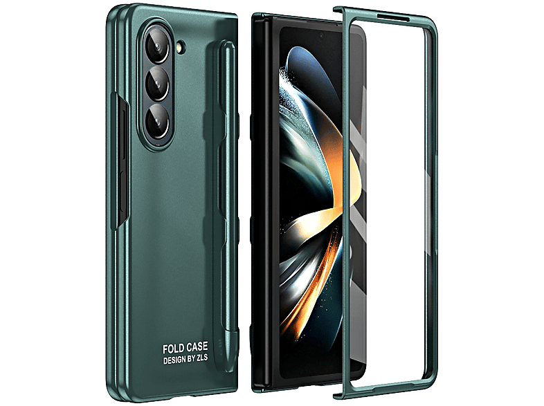 mit Premium Samsung, WIGENTO Stift Design 5G, und Z Backcover, Fold5 Stifthalterung, Hülle Grün Galaxy