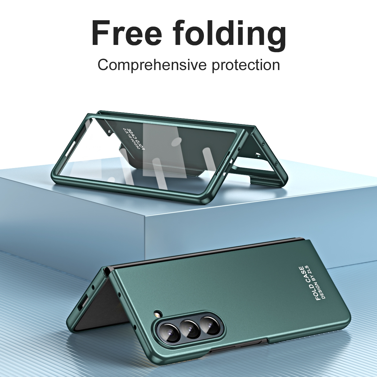 WIGENTO Design Premium Hülle Fold5 Galaxy und Grün Stifthalterung, 5G, mit Z Stift Backcover, Samsung