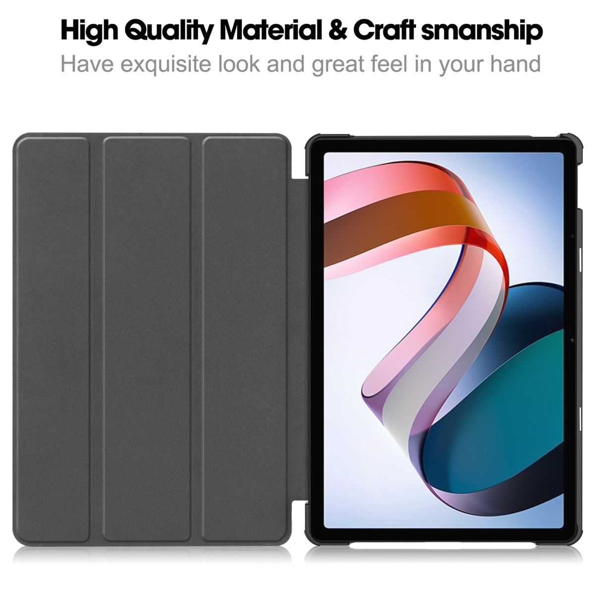 Kunststoff Full 3folt / Wake & Schwarz Cover Tablethülle WIGENTO Cover Xiaomi aufstellbar Silikon für Sleep / Kunstleder, UP