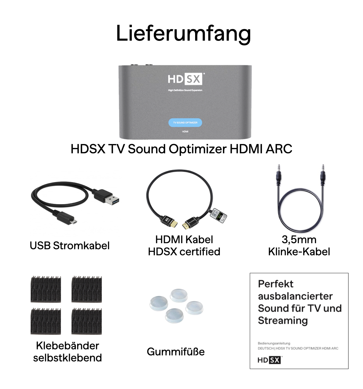 HDSX TV Sound Optimizer HDMI cm Klangverstärker ARC 5,3