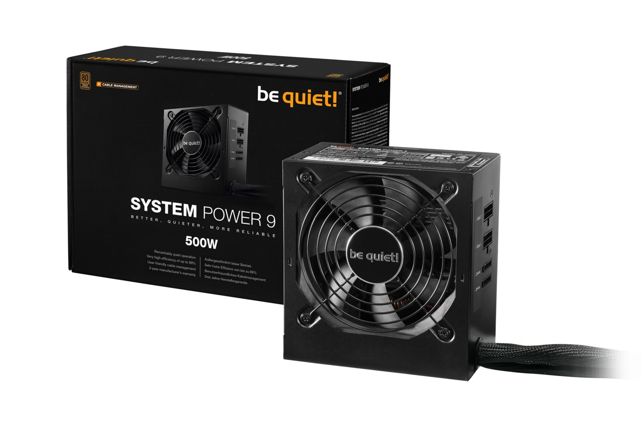 Power QUIET! Watt , CM 9 BE Netzteil System PC 500 500W
