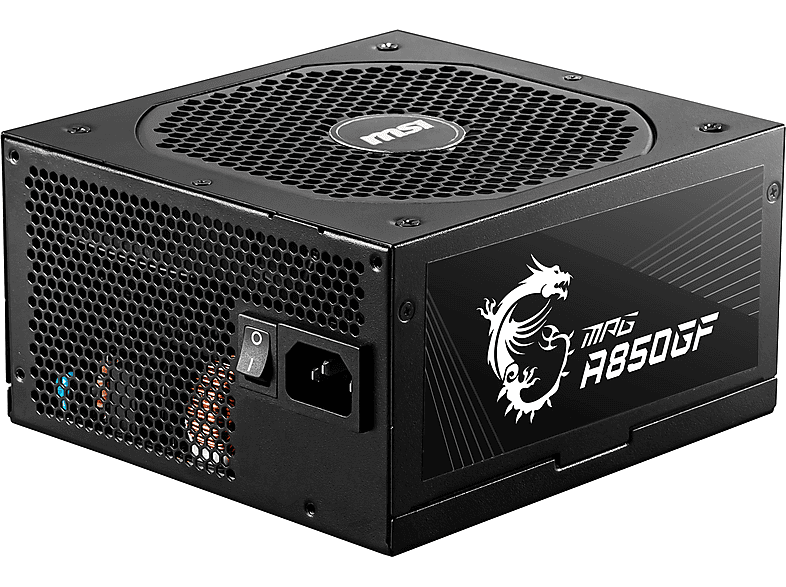 Fuente de alimentación para PC  - MSI MPG-A850GF unidad de fuente de alimentación 850 W 24-pin ATX ATX Negro MSI