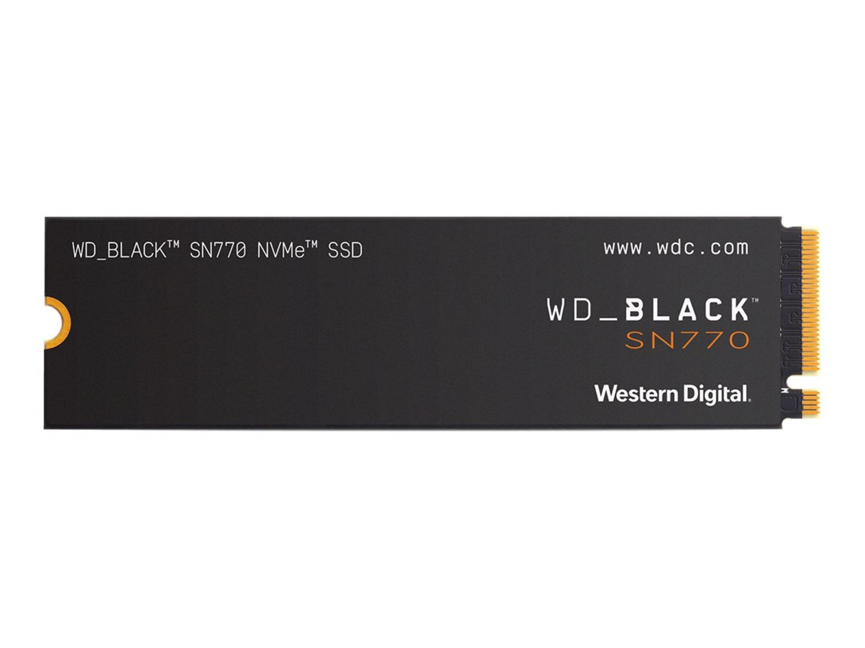 Schwarze SSD mit Text: WD_BLACK SN770 NVMe SSD und www.wdc.com.