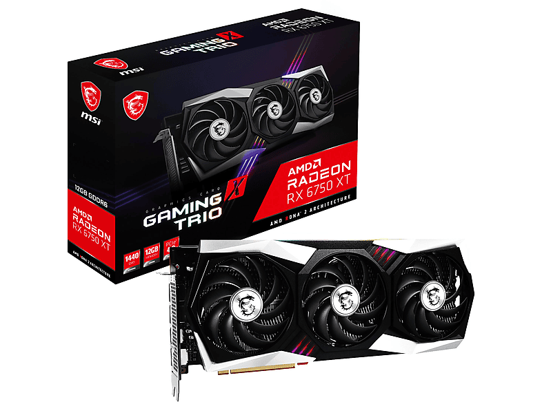 Tarjeta gráfica - MSI MSI Radeon RX 6750 XT GAMING X TRIO 12G AMD 12 GB GDDR6