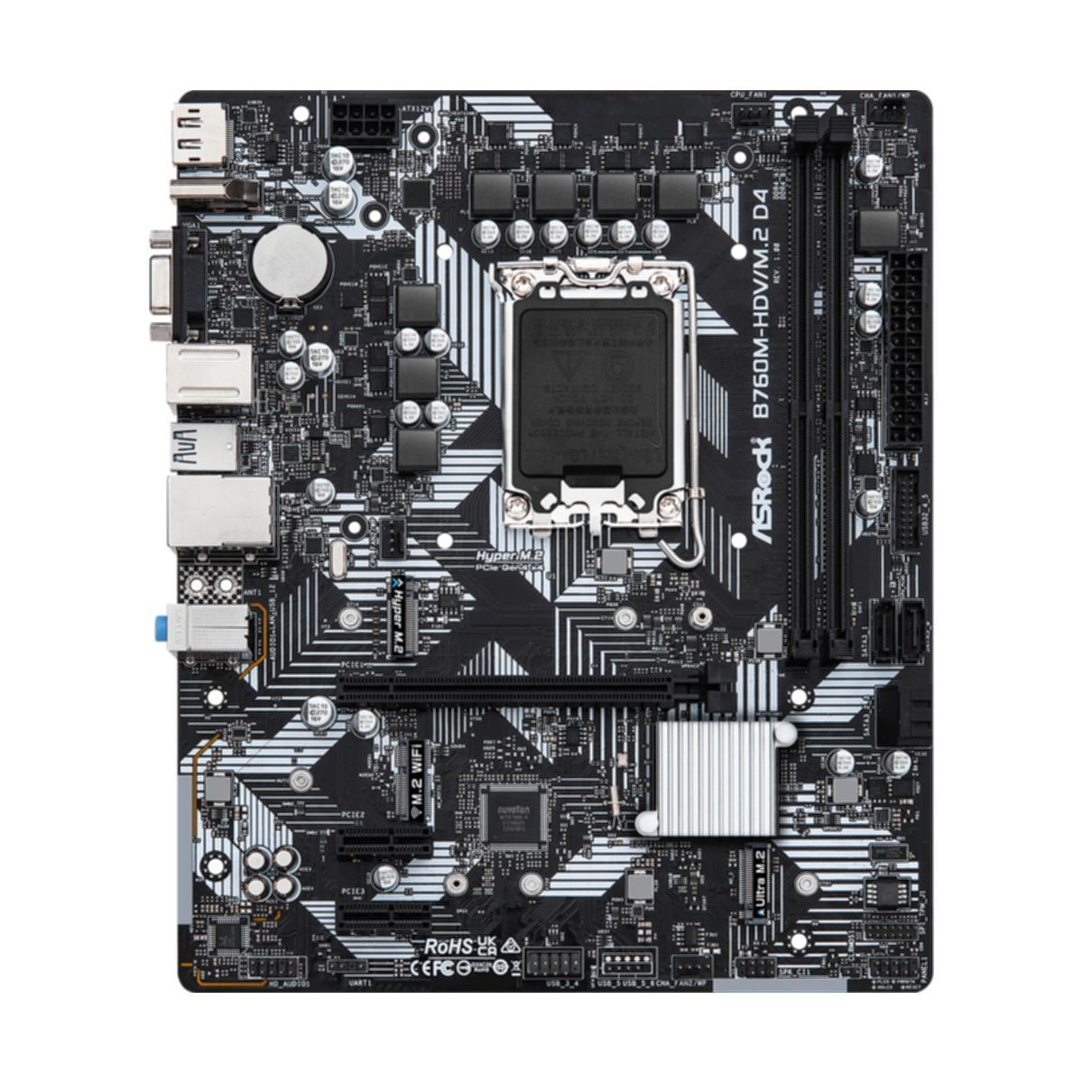 schwarz;silber Mainboards ASROCK D4 B760M-HDV/M.2