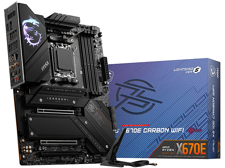MSI 7D70-001R MPG X670E CARBON WIFI Mainboard Schwarz