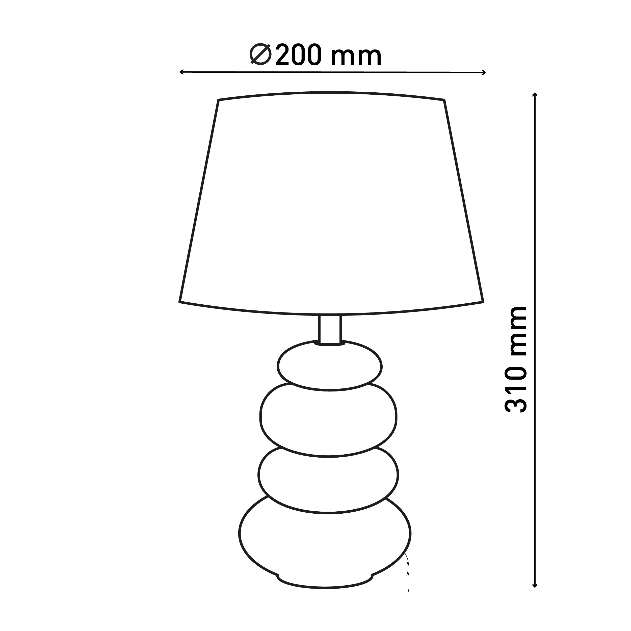 Eine Lampe mit Lampenschirm auf einem gestapelten Steinsockel.