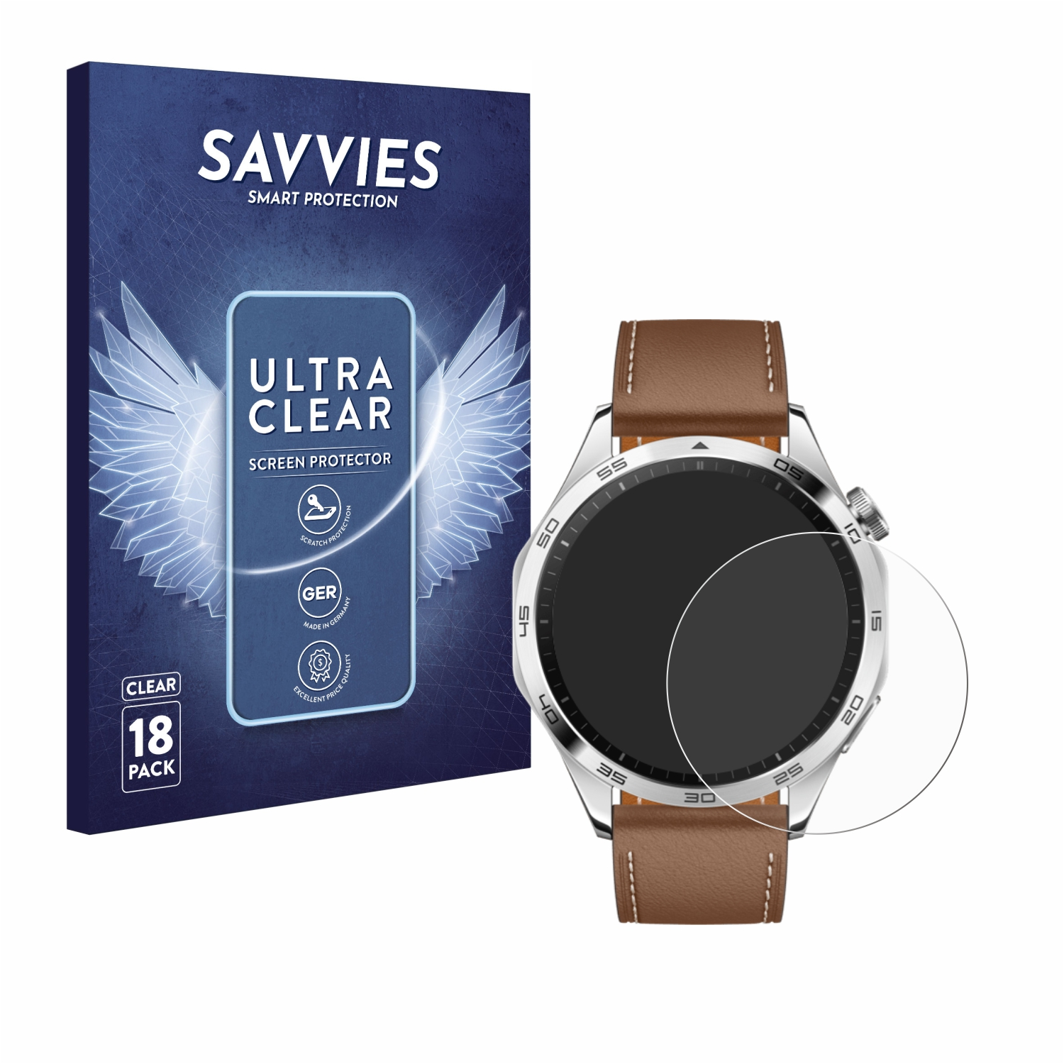 Schutzfolie(für klare (46mm)) Huawei 18x GT 4 SAVVIES Watch