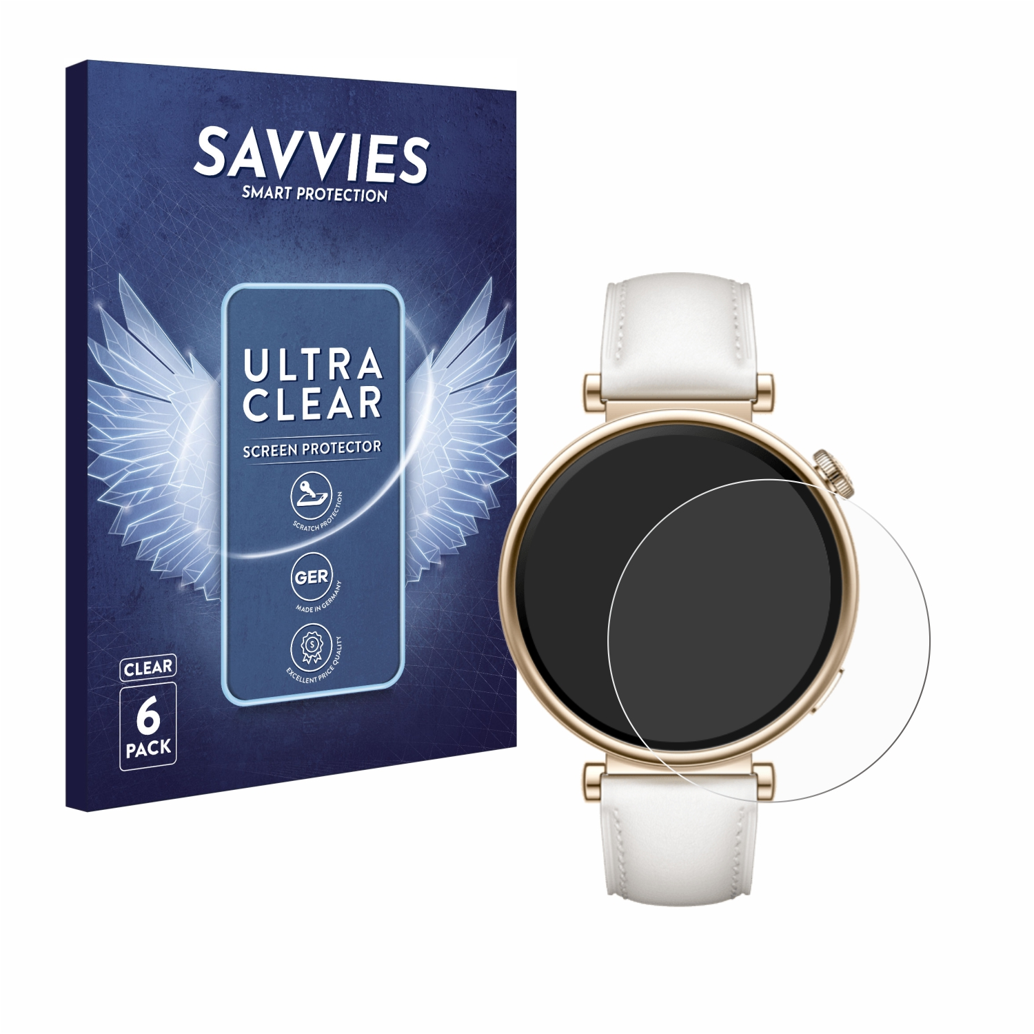 SAVVIES 6x klare GT Watch 4 Schutzfolie(für (41mm)) Huawei