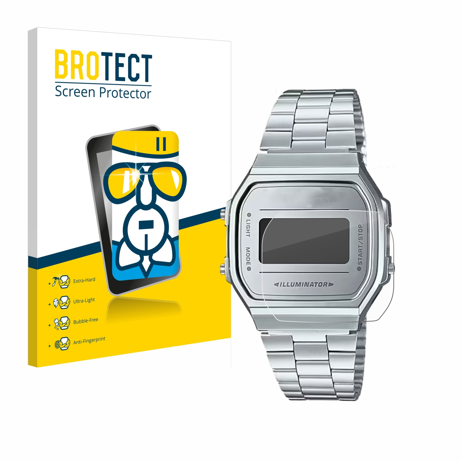 BROTECT Airglass klare Schutzfolie(für Casio A168WEM-7EF)