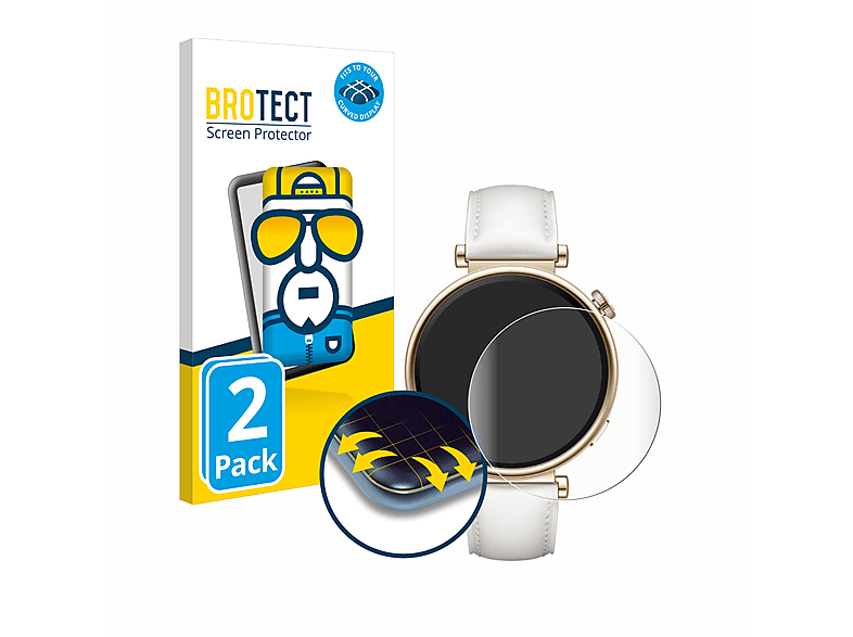 BROTECT (41mm)) Full-Cover 4 Curved Watch GT Schutzfolie(für 2x Flex Huawei 3D