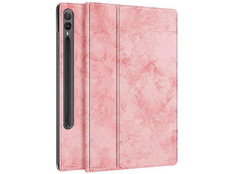 WIGENTO 360 Silikon Pink Rotation Design Tasche Kunstleder, Kunststoff Cover aufstellbare / für Samsung Full Tablethülle Grad 