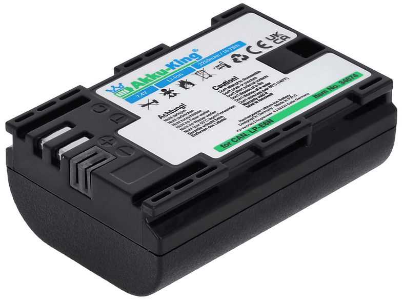 AKKU-KING Akku LP-E6N 2250mAh Volt, 7.4 Kamera-Akku, mit Li-Ion kompatibel Canon