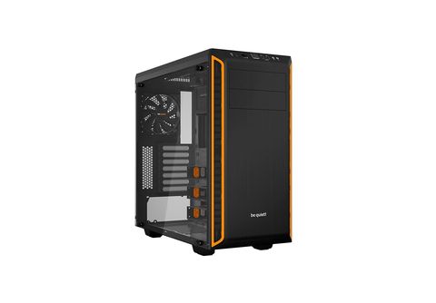 Pure Schwarz, | QUIET! Orange Gehäuse, Base Window PC BE SATURN 600