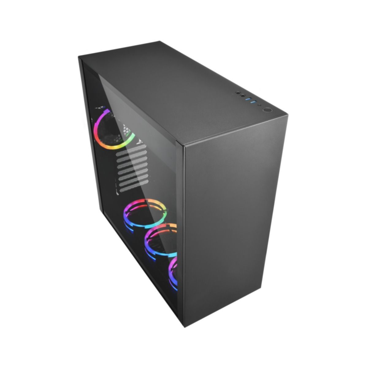 RGB schwarz Gehäuse, Pure SHARKOON Steel PC