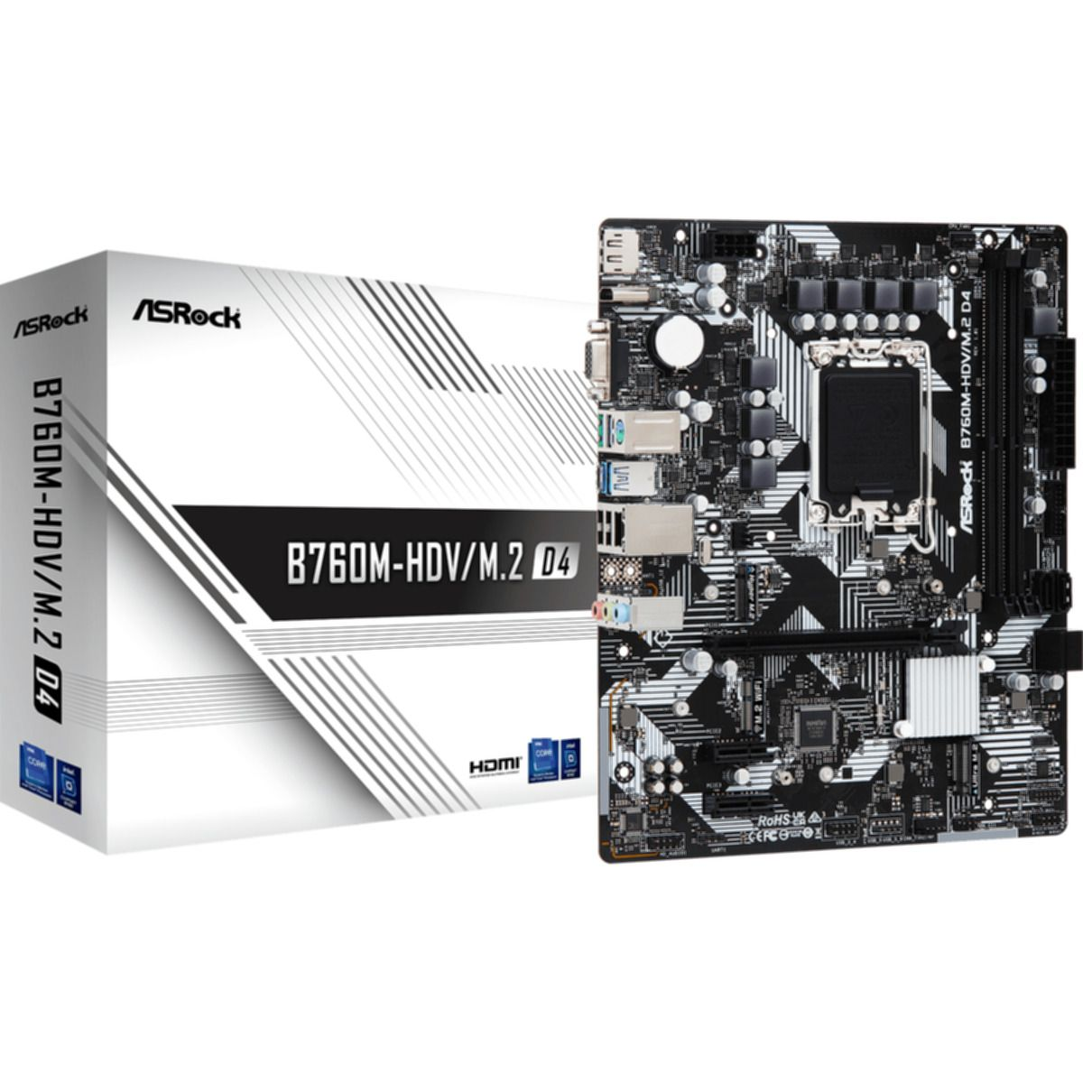 schwarz;silber D4 B760M-HDV/M.2 ASROCK Mainboards